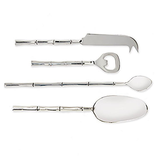 Grove Cocktail Accessories - Set of 4 - Silver