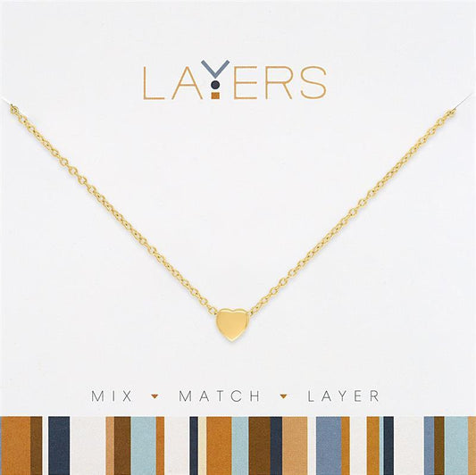 Gold Heart Layers Necklace