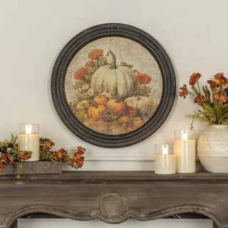 Pumpkin Patch Round Framed Print