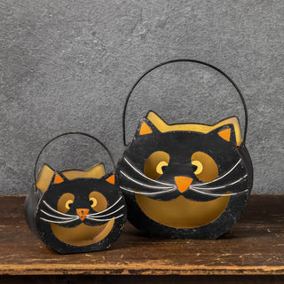 Vintage Black Cat Bucket ~ 2 Sizes Available