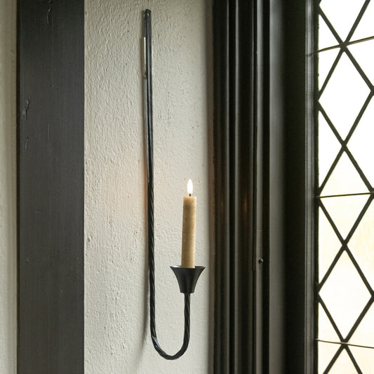 Forged Taper Candle Wall Sconce ~ Black