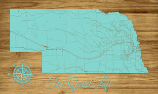 Nebraska ~ The Good Life Engraved Map