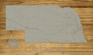 Nebraska ~ The Good Life Engraved Map