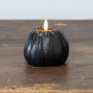 3D Flame Pumpkin Candle ~ Black ~ 5 Sizes Available