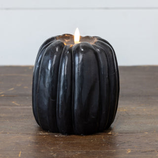 3D Flame Pumpkin Candle ~ Black ~ 5 Sizes Available