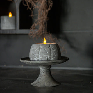 Jack-O-Lantern 3D Flame Candle ~ Grey ~ 3 Sizes Available