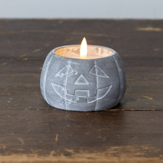 Jack-O-Lantern 3D Flame Candle ~ Grey ~ 3 Sizes Available