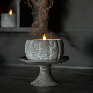 Jack-O-Lantern 3D Flame Candle ~ Grey ~ 3 Sizes Available