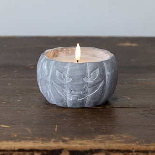 Jack-O-Lantern 3D Flame Candle ~ Grey ~ 3 Sizes Available
