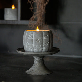 Jack-O-Lantern 3D Flame Candle ~ Grey ~ 3 Sizes Available