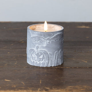 4" Bat & Pumpkin 3D Flame Candle