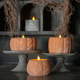 Jack-O-Lantern 3D Flame Candle ~ Orange ~ 3 Sizes Available