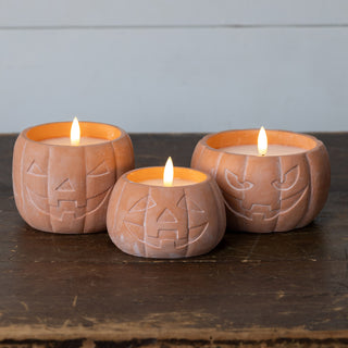 Jack-O-Lantern 3D Flame Candle ~ Orange ~ 3 Sizes Available