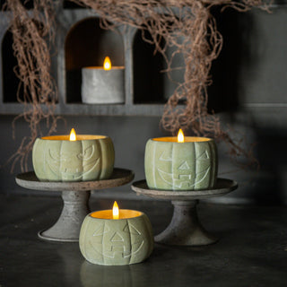 Jack-O-Lantern 3D Flame Candle ~ Green ~ 3 Sizes Available