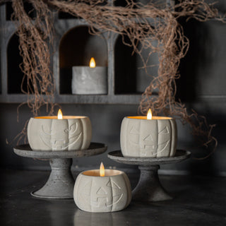 Jack-O-Lantern 3D Flame Candle ~ Cream ~ 3 Sizes Available