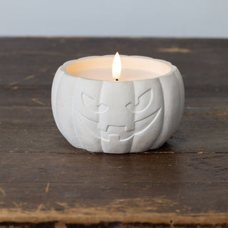 Jack-O-Lantern 3D Flame Candle ~ Cream ~ 3 Sizes Available
