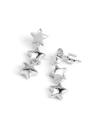 Triple Star Drop Earring ~ Silver