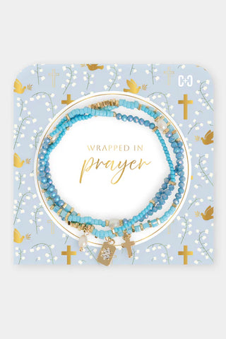 Wrapped In Prayer Bracelet ~ Light Blue