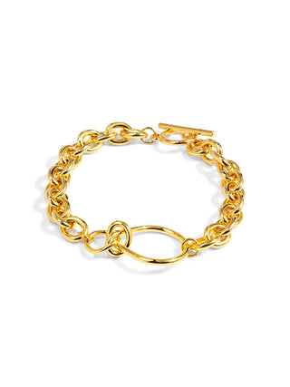 Infinity Knotted Chain Toggle Bracelet ~ Gold