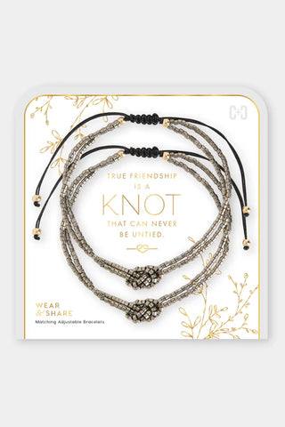 Wear + Share Friendship Bracelet ~silver & Black