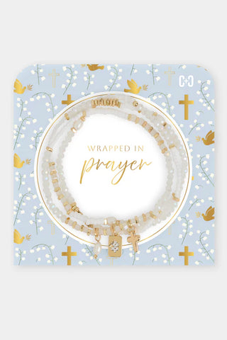 Wrapped In Prayer Bracelet ~ White