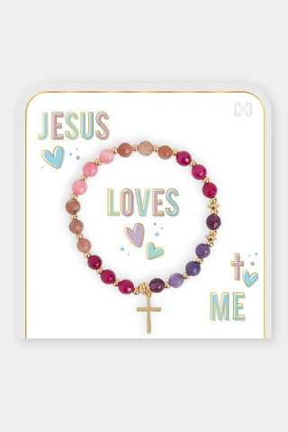 Jesus Loves Me Bracelet ~ Plum