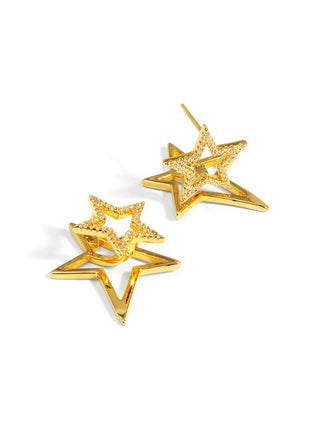 Pave Star Outline Ear Jacket ~ Gold