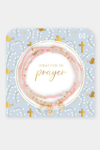 Wrapped In Prayer Bracelet ~ Pink