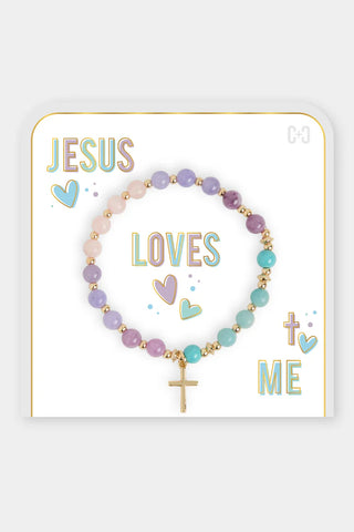 Jesus Loves Me Bracelet ~ Purple