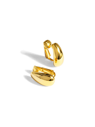 Sculpted Teardrop Ear Cuff/Clip On Earring ~ Gold