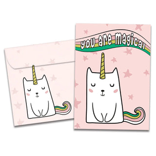 Magical Cat Unicorn Greeting Card