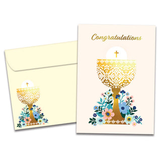 Floral Chalice Greeting Cards