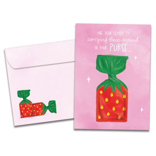 Strawberry Candy Greeting Cards
