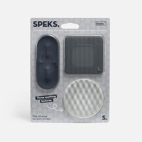 Speks Slabs Silicone Sensory Sticker ~ Grey