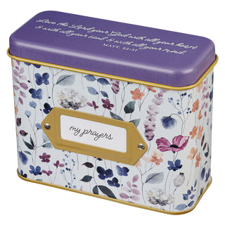 Cards In Tin Multi-floral My Prayers Matthew 22:37