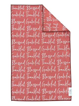 Grateful, Thankful, Blessed: Double-Sided Hand Towel
