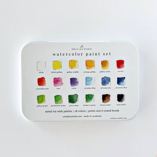 Watercolor Paint Set ~ 18 Colors with Brush