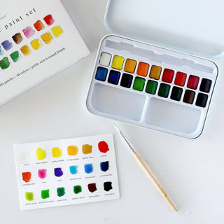 Watercolor Paint Set ~ 18 Colors with Brush