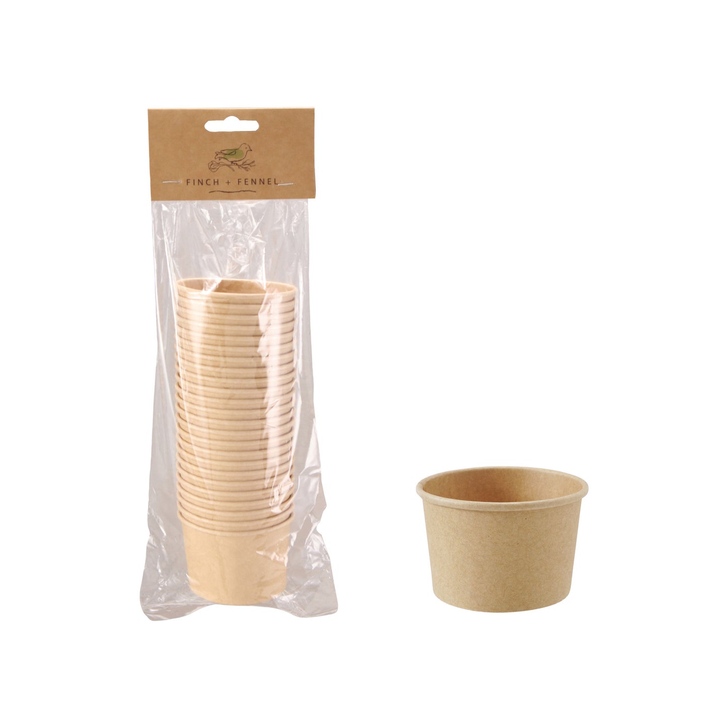 4 oz. Paper Single Use Container, Natural, Set of 24
