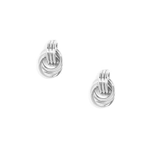 Linked Loops Stud Earrings ~ Silver