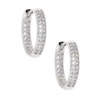 Crystal Huggie Earrings~ Silver