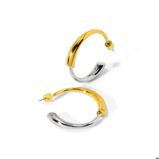 Two-Tone Open Hoop Earring