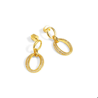 Pava Oval Link Drop Earring ~ Gold