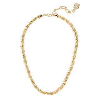Braided Twisting Links Collar Necklace ~ Gold
